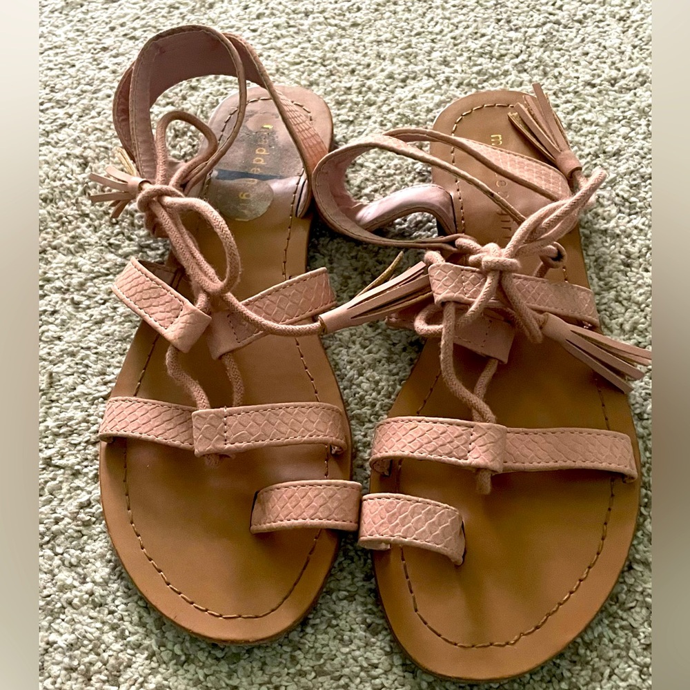 Steve Madden leather pink lace up sandals 7.5